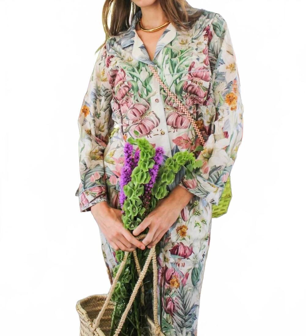 NEW CAROLINA K women's flowers pajama set in blue
